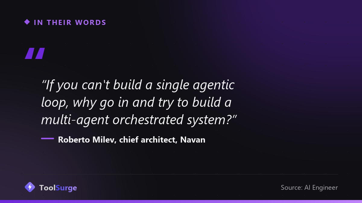 Roberto Milev of Navan on single agent loops versus multi-agent systems