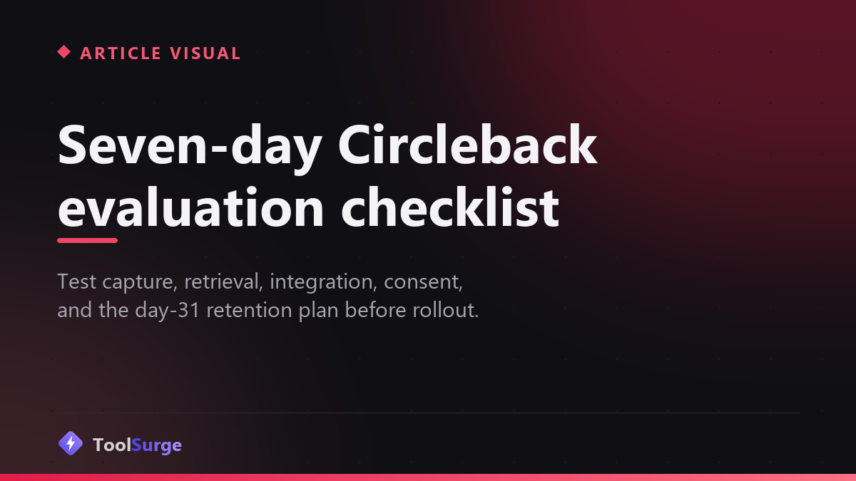 Seven-day Circleback evaluation checklist