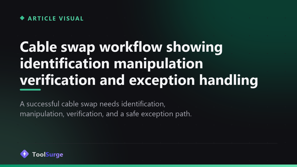 Cable swap workflow showing identification manipulation verification and exception handling