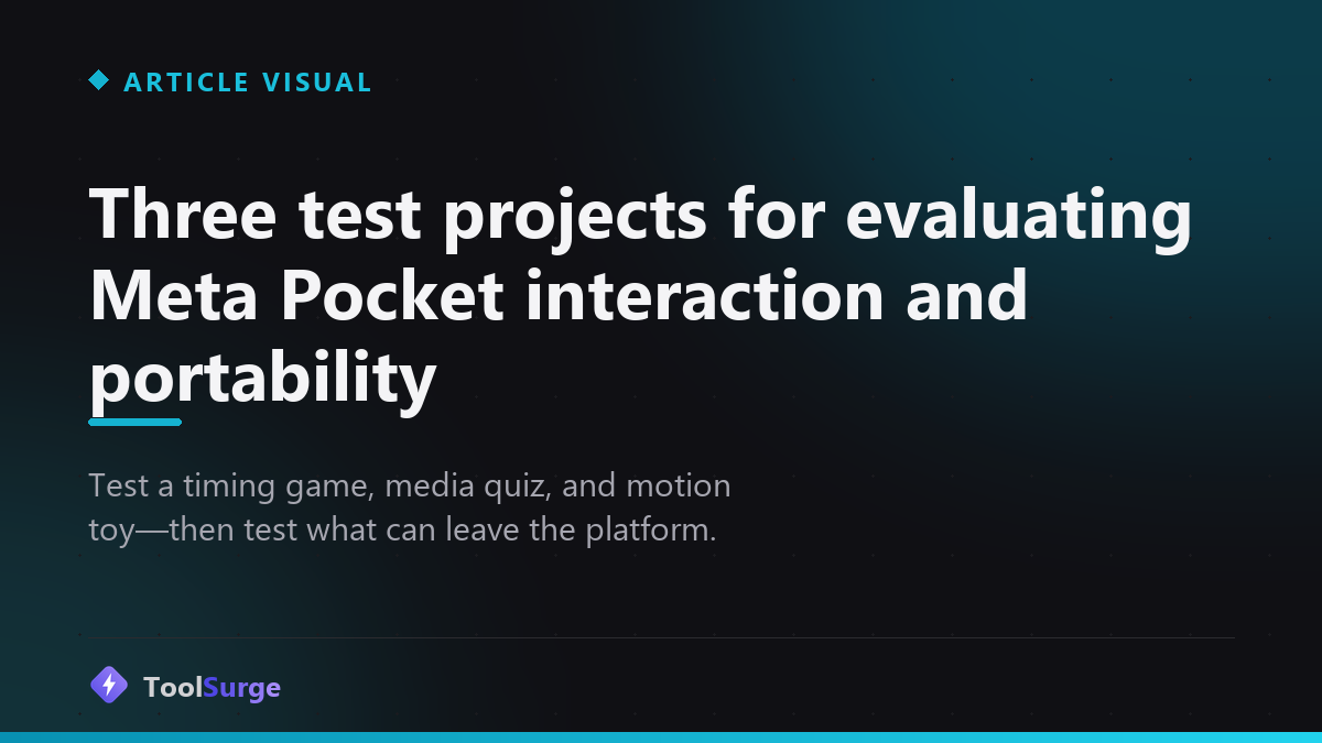 Three test projects for evaluating Meta Pocket interaction and portability