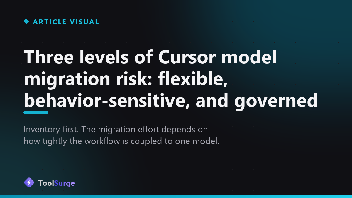 Three levels of Cursor model migration risk: flexible, behavior-sensitive, and governed