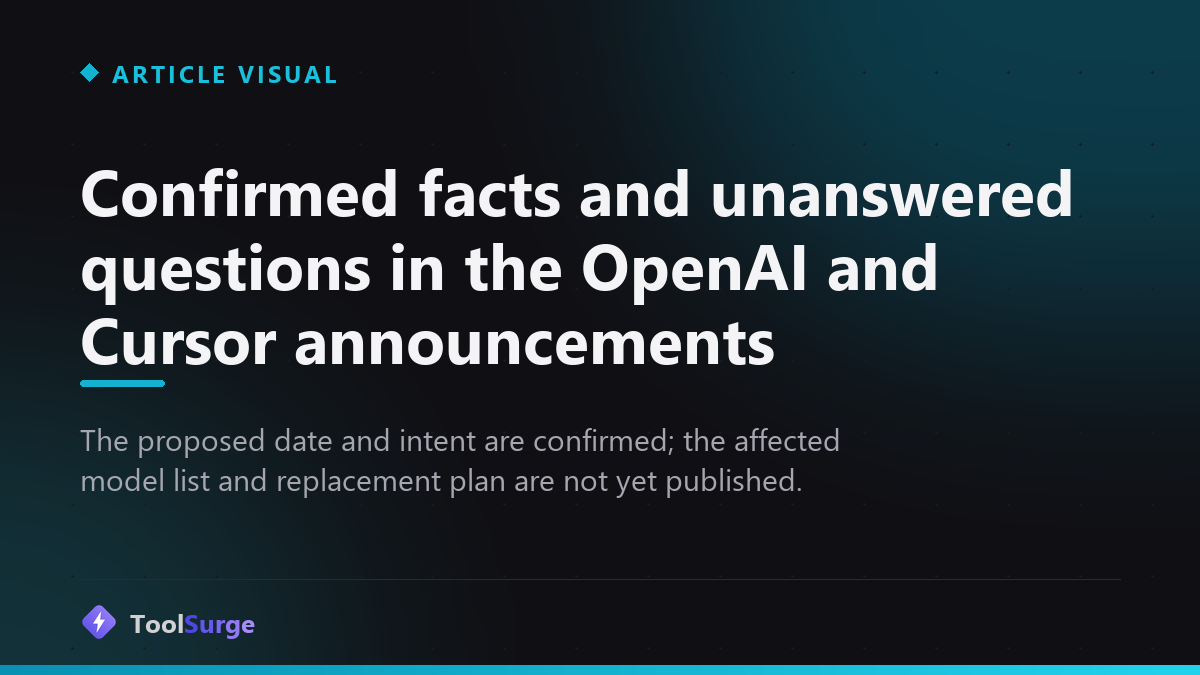 Confirmed facts and unanswered questions in the OpenAI and Cursor announcements